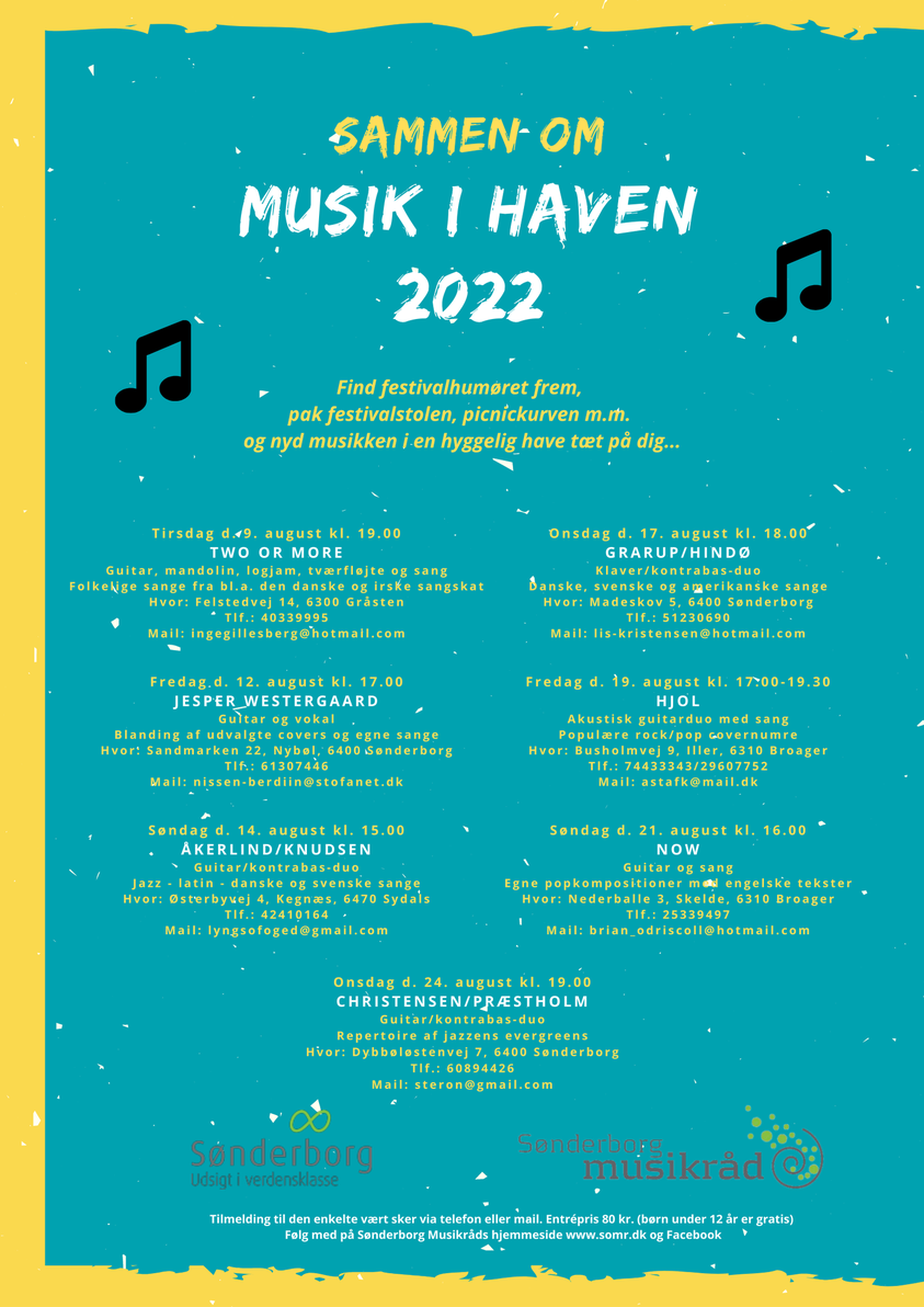 Sønderborg Musikråd - sammen om musik i haven 2022